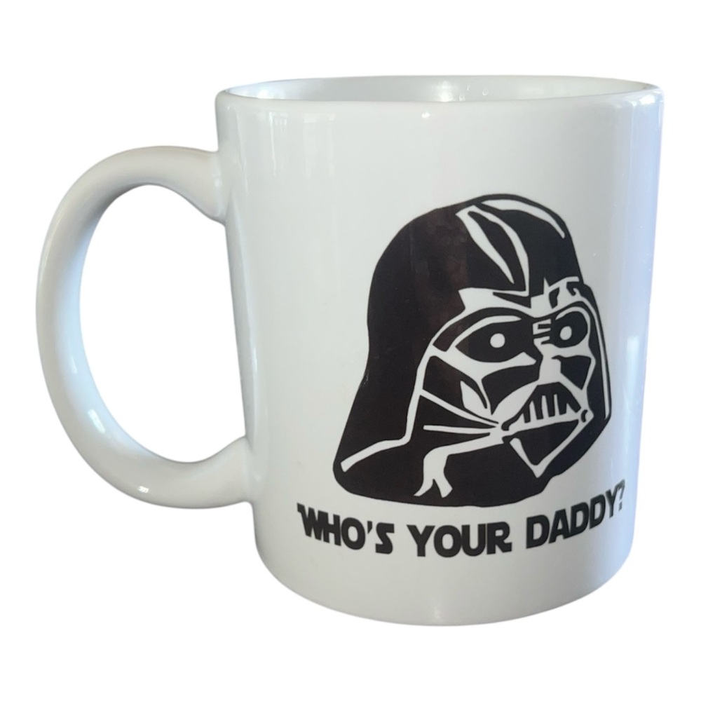 White Mug with Black Graphic